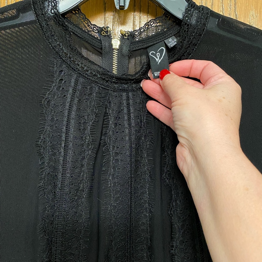Beautiful Sexy sheer black dress from Windsor with attached strapless bra.